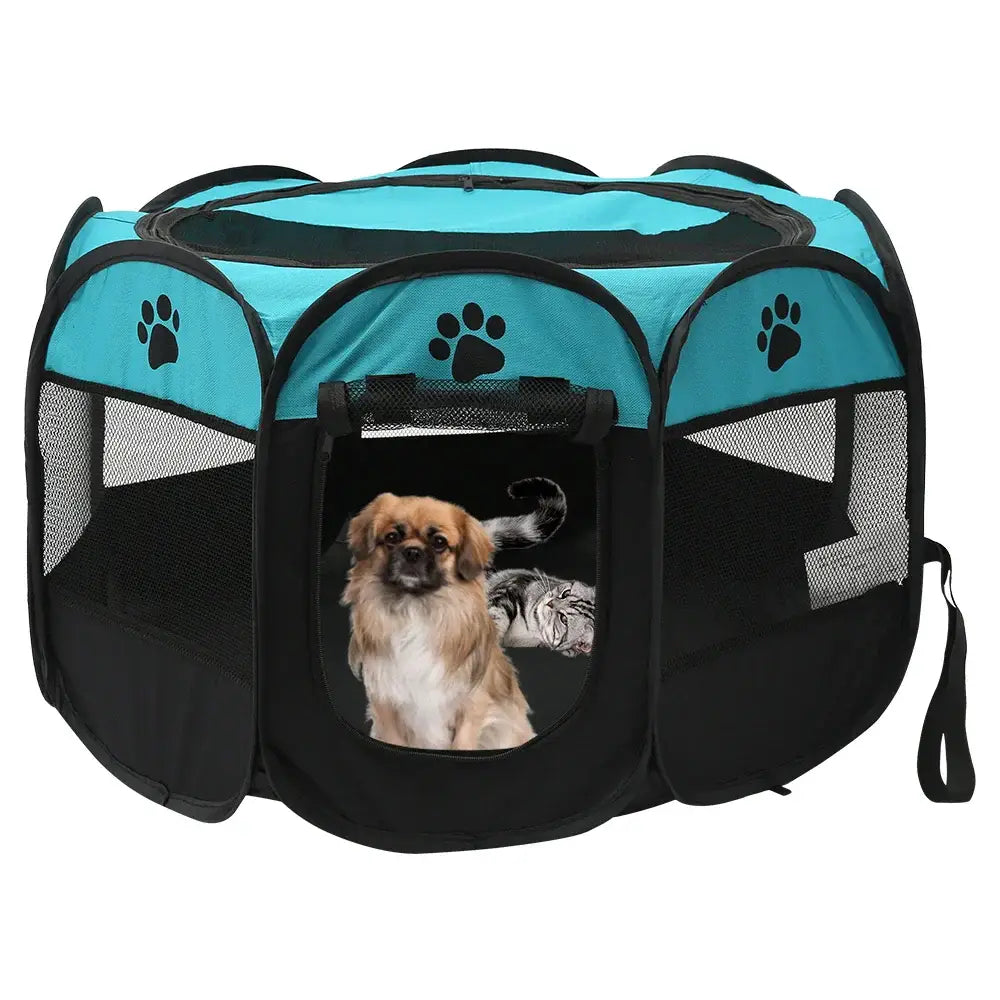 Folding Pet Tent Dog House Camping Accessories Pet Cage Octagonal Cage Fence Outdoor Big Dogs For Cat Tent Playpen