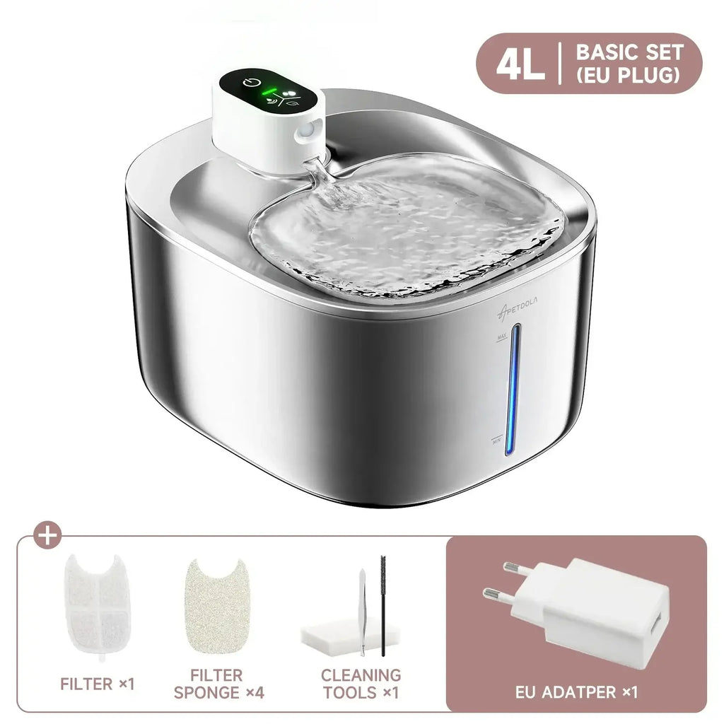 Fontaine à eau sans fil pour chat de 4 L - EU Plug / 4L