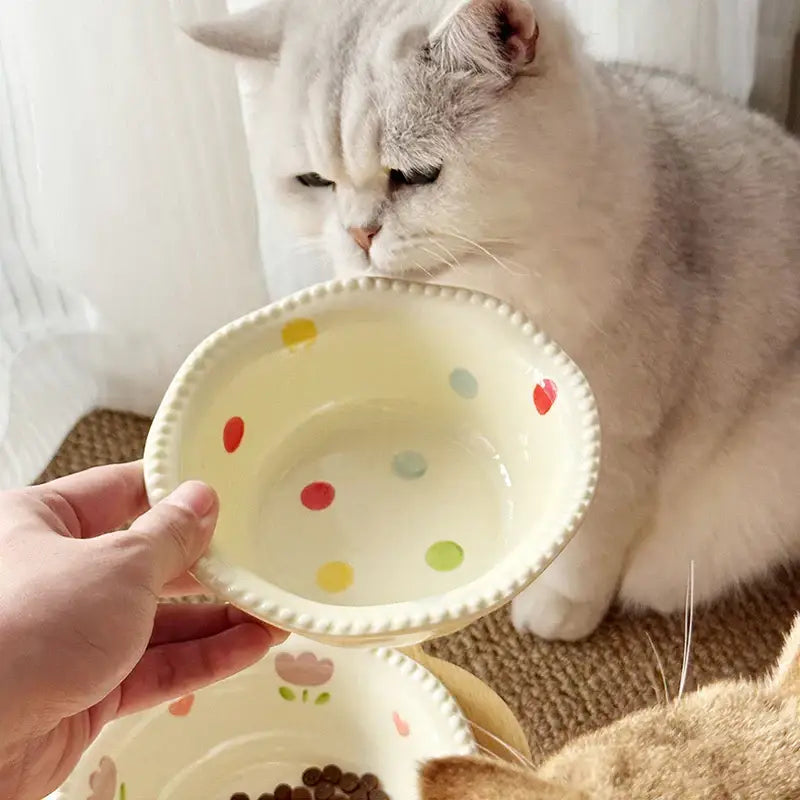 Food Utensils Cat Dog Pet Supplies Accessories Ceramic Pet Cat Bowl Pet Drinking Water Feeding Bowl Ceramics Cat Food