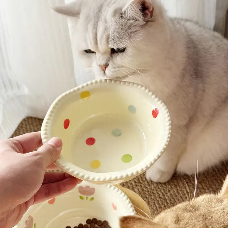 Food Utensils Cat Dog Pet Supplies Accessories Ceramic Pet Cat Bowl Pet Drinking Water Feeding Bowl Ceramics Cat Food