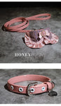 French Princess Pet Accessories Dog Collar Leash Pearl Bow Lace Bib Small Bichon Walking Leash Pet Supplies Puppy