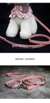 French Princess Pet Accessories Dog Collar Leash Pearl Bow Lace Bib Small Bichon Walking Leash Pet Supplies Puppy