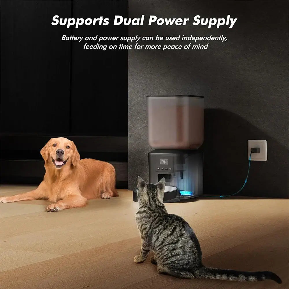 FURPIPI Smart 8L Automatic Pet Feeder with Timer USB & Battery Powered Slow Feed Dispenser for Cats and Dogs No Plug