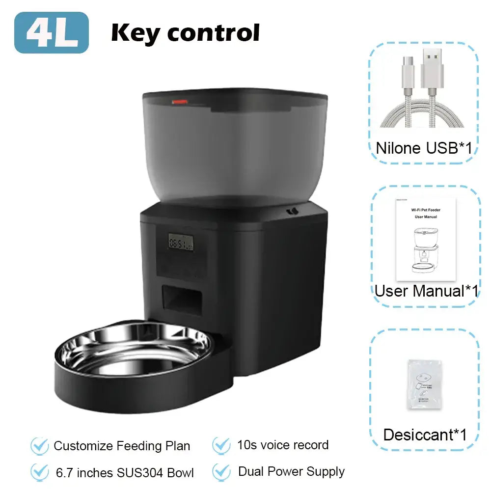 FURPIPI Smart 8L Automatic Pet Feeder with Timer USB & Battery Powered Slow Feed Dispenser for Cats and Dogs No Plug