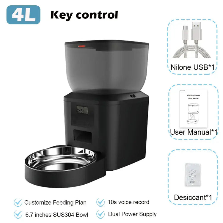 FURPIPI Smart 8L Automatic Pet Feeder with Timer USB & Battery Powered Slow Feed Dispenser for Cats and Dogs No Plug