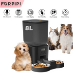 FURPIPI Smart 8L Automatic Pet Feeder with Timer USB & Battery Powered Slow Feed Dispenser for Cats and Dogs No Plug