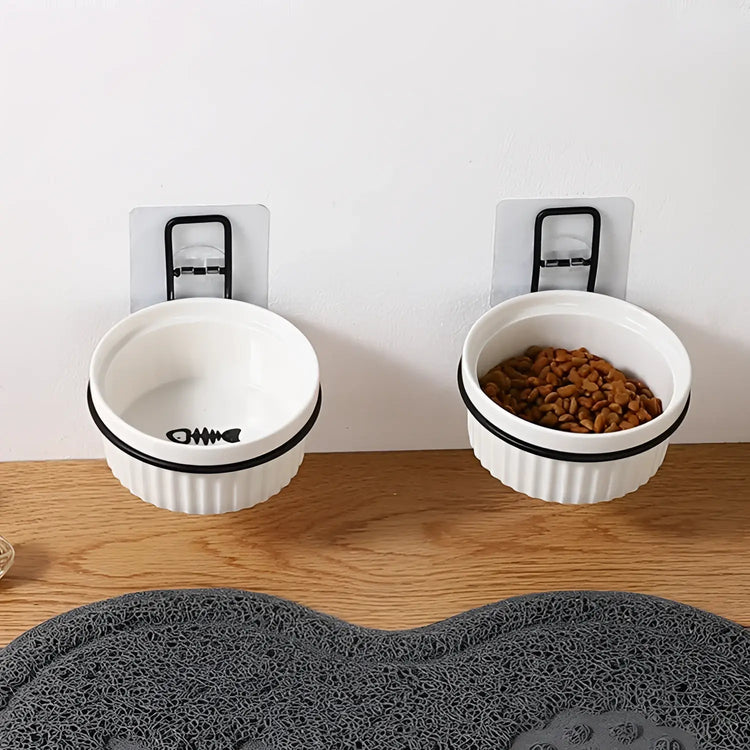 Wall-Mounted Ceramic Cat Dog Bowls Pet Cat Puppy Feeding Product Food Water Bowl For Cat Dog Pet Supplies