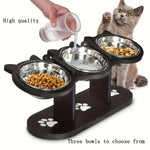 Gamelle surélevée à 3 niveaux pour chat - black