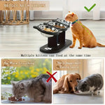 Gamelle surélevée à 3 niveaux pour chat - black