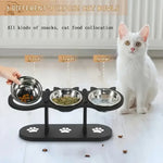 Gamelle surélevée à 3 niveaux pour chat - black