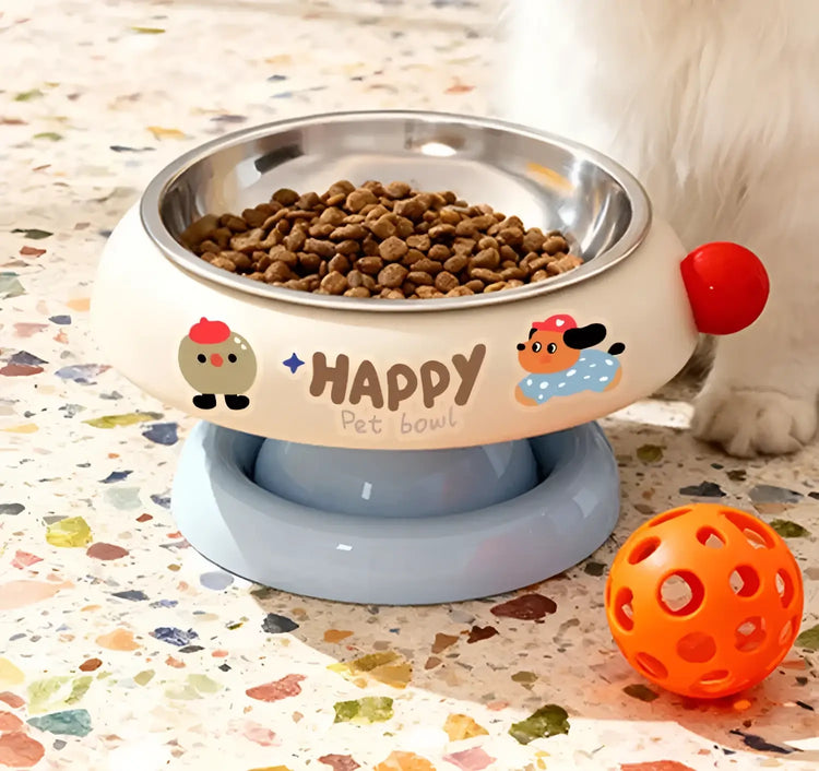 2A Pet Raised Cat Bowl Cat Drinking Bowl Detachable Cat Kitten Protection Bowl Non-Slip Pet Feeder Bowl Cat Accessories
