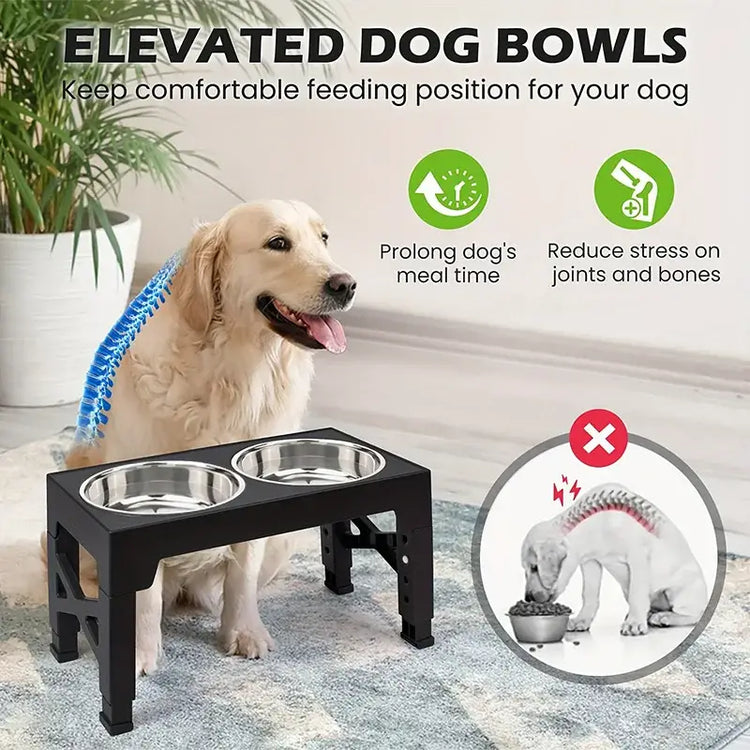 Gamelle surélevée pour chien - black / 2 Stainless Steel / China Mainland