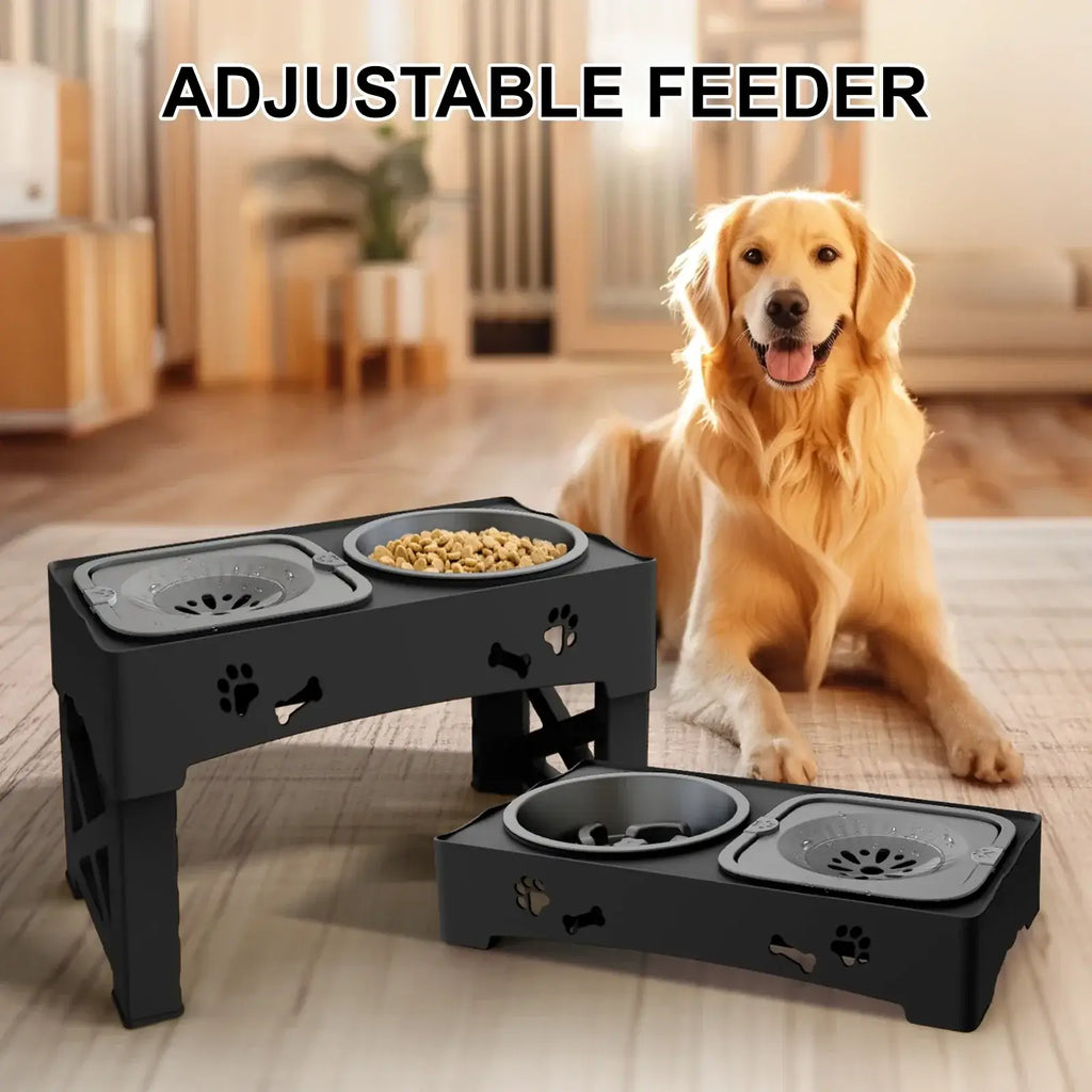 Gamelles anti-glouton pour animaux - black grey