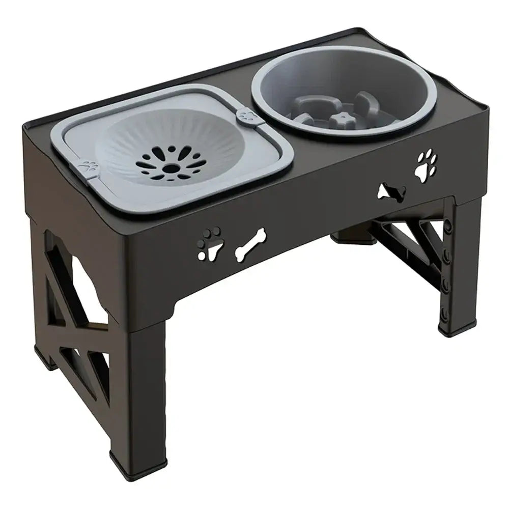 Gamelles anti-glouton pour animaux - black grey