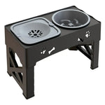 Gamelles anti-glouton pour animaux - black grey