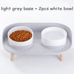 Gamelles doubles pour chat - Light Gray-2w