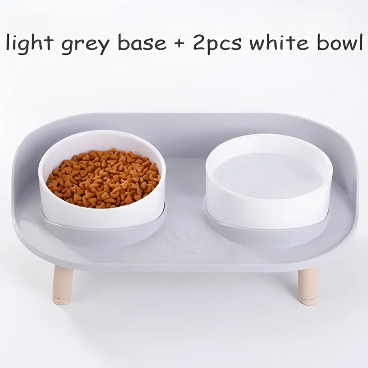 Gamelles doubles pour chat - Light Gray-2w