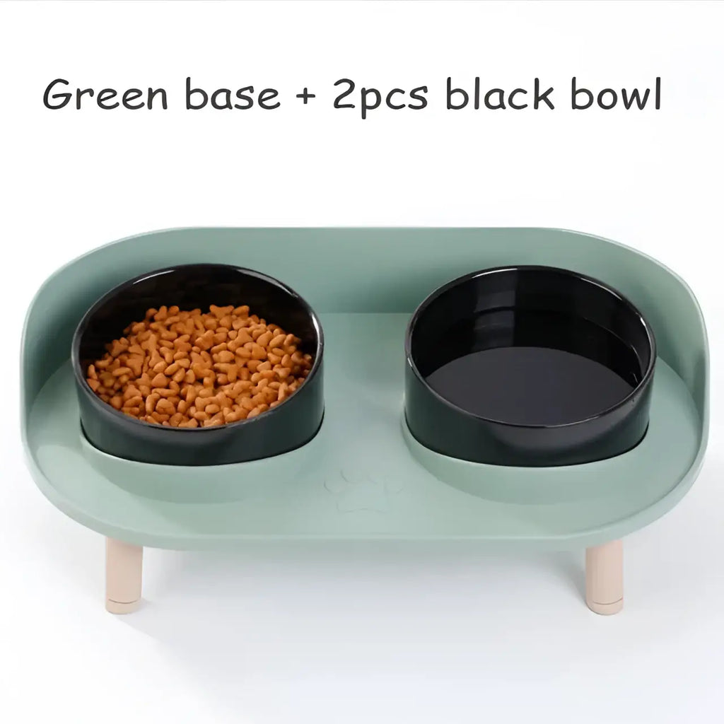Gamelles doubles pour chat - Green-2b
