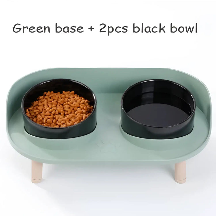 Gamelles doubles pour chat - Green-2b