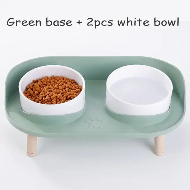 Gamelles doubles pour chat - Green-2w