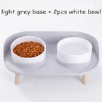 Gamelles doubles pour chat - Light Gray-2w