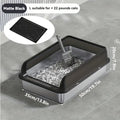 Grand bac à litière pour chat en acier inoxydable - Black 50CM