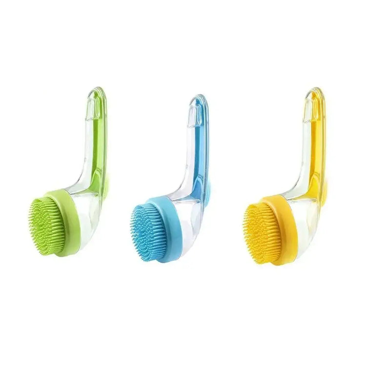 Hair Removal Pet Bath Brush Long Handle Soap Dispenser Dog Cleaning Brush Soft Silicone Rubber Comb Pet Wash Brush Cat