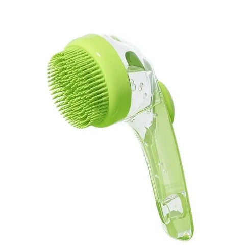Hair Removal Pet Bath Brush Long Handle Soap Dispenser Dog Cleaning Brush Soft Silicone Rubber Comb Pet Wash Brush Cat