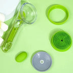 Hair Removal Pet Bath Brush Long Handle Soap Dispenser Dog Cleaning Brush Soft Silicone Rubber Comb Pet Wash Brush Cat