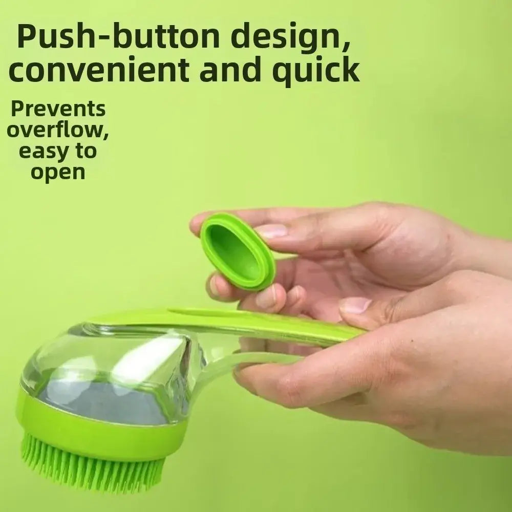 Hair Removal Pet Bath Brush Long Handle Soap Dispenser Dog Cleaning Brush Soft Silicone Rubber Comb Pet Wash Brush Cat