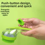 Hair Removal Pet Bath Brush Long Handle Soap Dispenser Dog Cleaning Brush Soft Silicone Rubber Comb Pet Wash Brush Cat