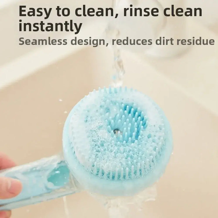 Hair Removal Pet Bath Brush Long Handle Soap Dispenser Dog Cleaning Brush Soft Silicone Rubber Comb Pet Wash Brush Cat