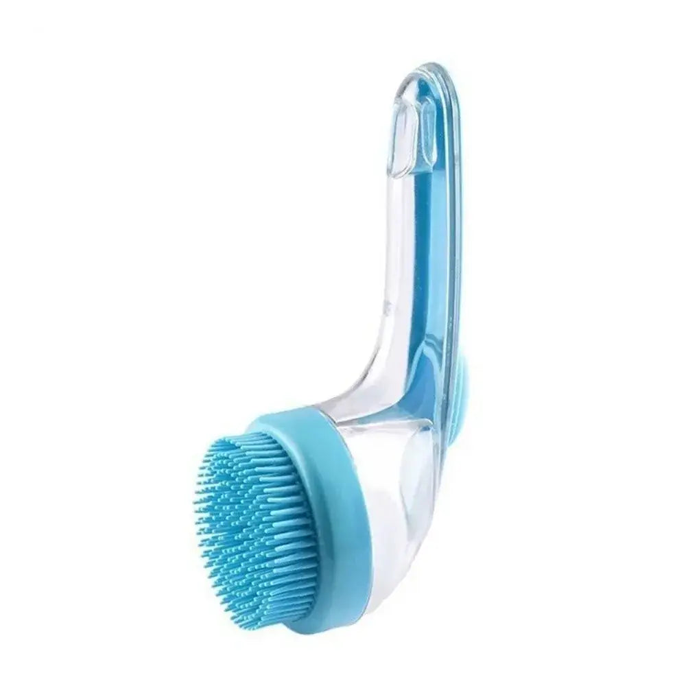 Hair Removal Pet Bath Brush Long Handle Soap Dispenser Dog Cleaning Brush Soft Silicone Rubber Comb Pet Wash Brush Cat
