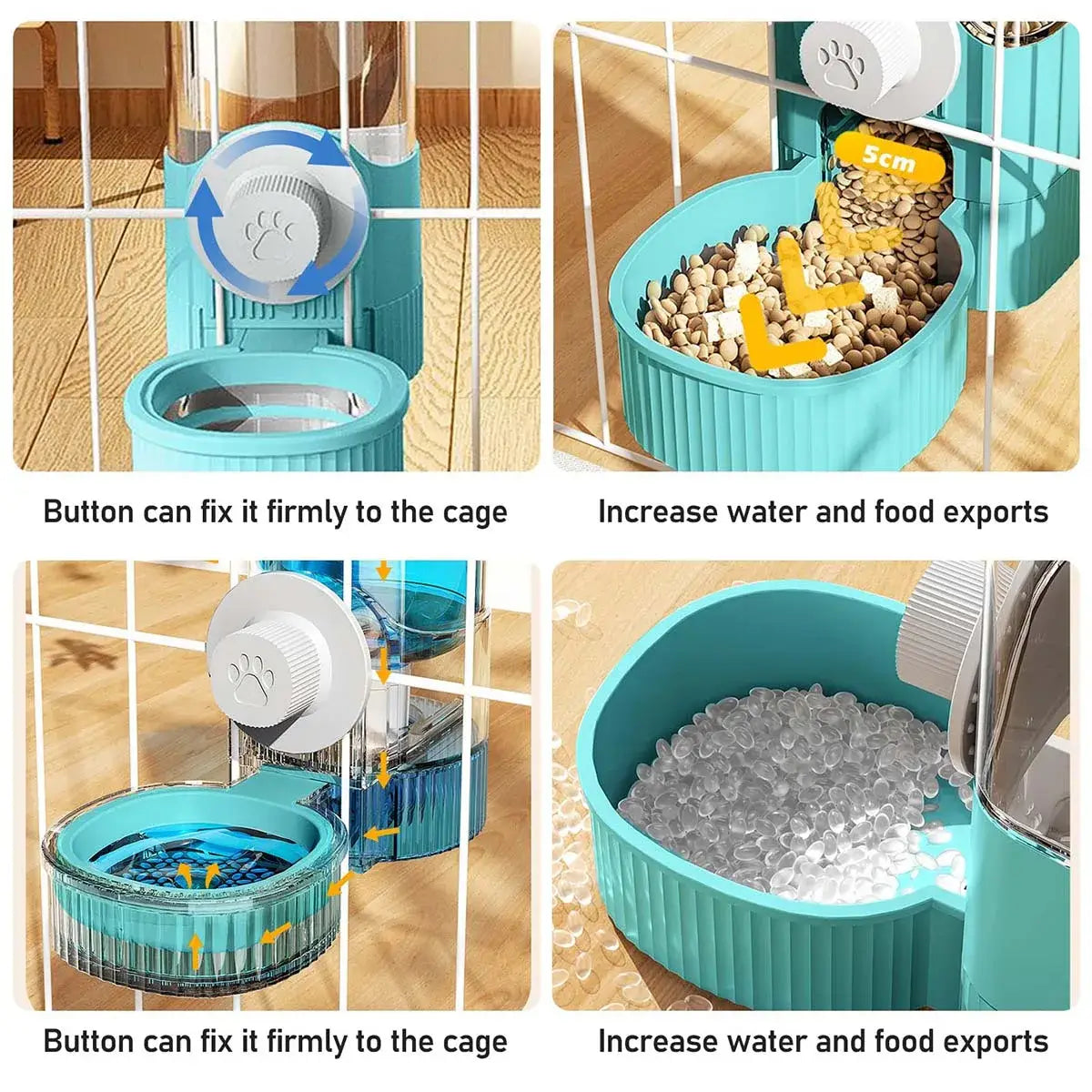 Hanging Automatic Pet Food Feeder/Water Dispenser Gravity Cat Auto Feeder Waterer Set Pet Feeding Product For Puppy