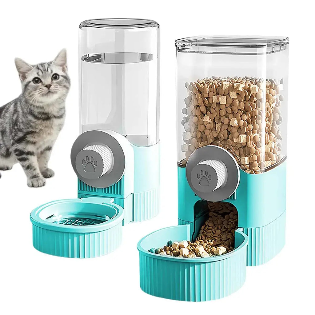Hanging Automatic Pet Food Feeder/Water Dispenser Gravity Cat Auto Feeder Waterer Set Pet Feeding Product For Puppy
