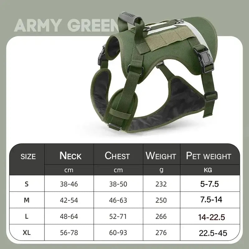 Harnais de poitrine pour grands chiens - army green / S (5-7.5kg) / GERMANY