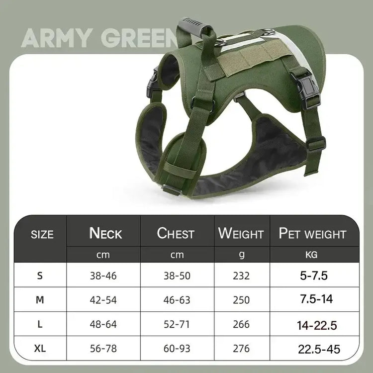 Harnais de poitrine pour grands chiens - army green / S (5-7.5kg) / GERMANY