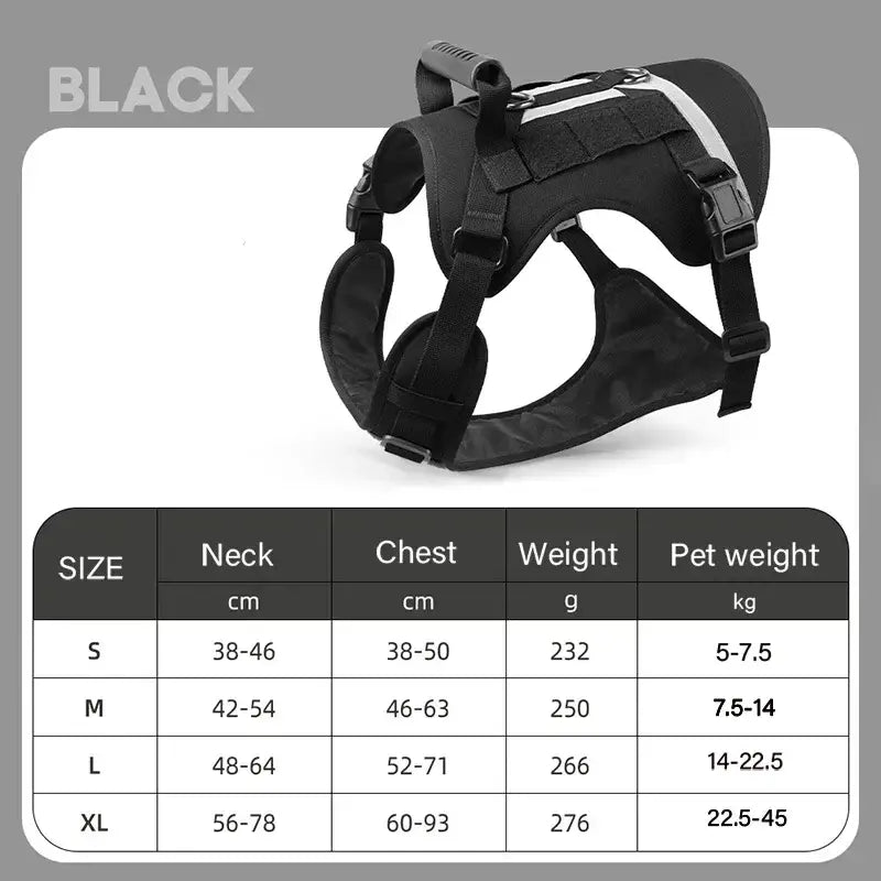 Harnais de poitrine pour grands chiens - black / XL (22.5-45kg) / spain