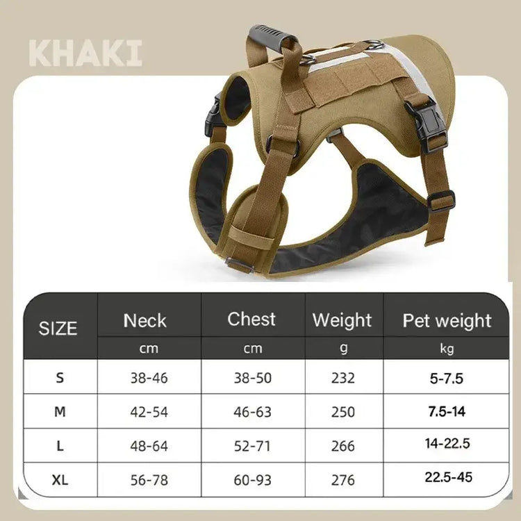 Harnais de poitrine pour grands chiens - Khaki / M (7.5-14kg) / france