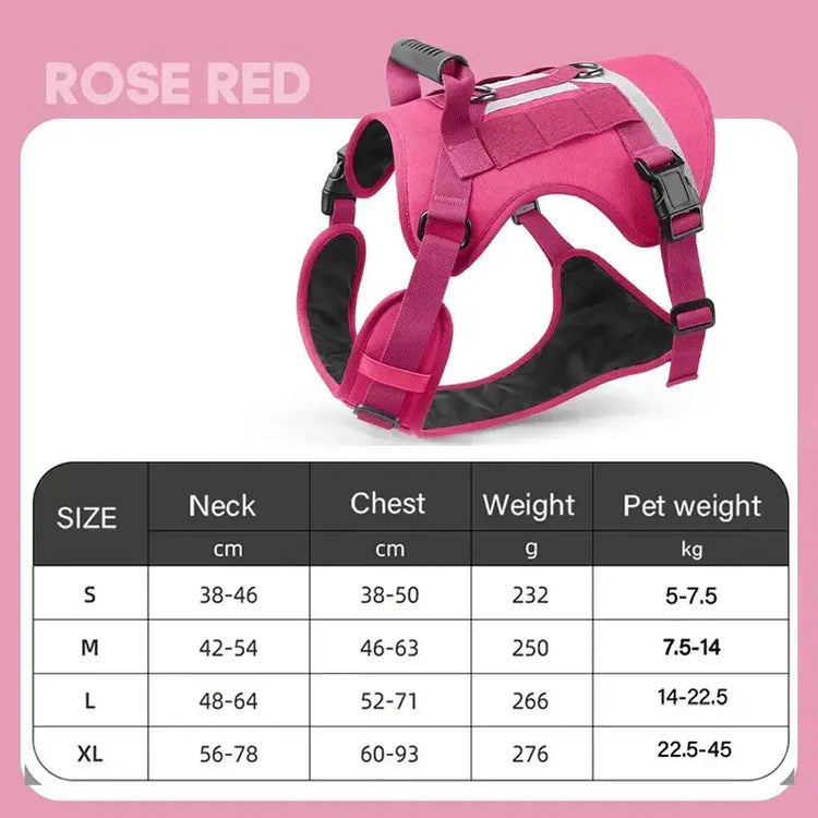 Harnais de poitrine pour grands chiens - Rose Red / S (5-7.5kg) / GERMANY