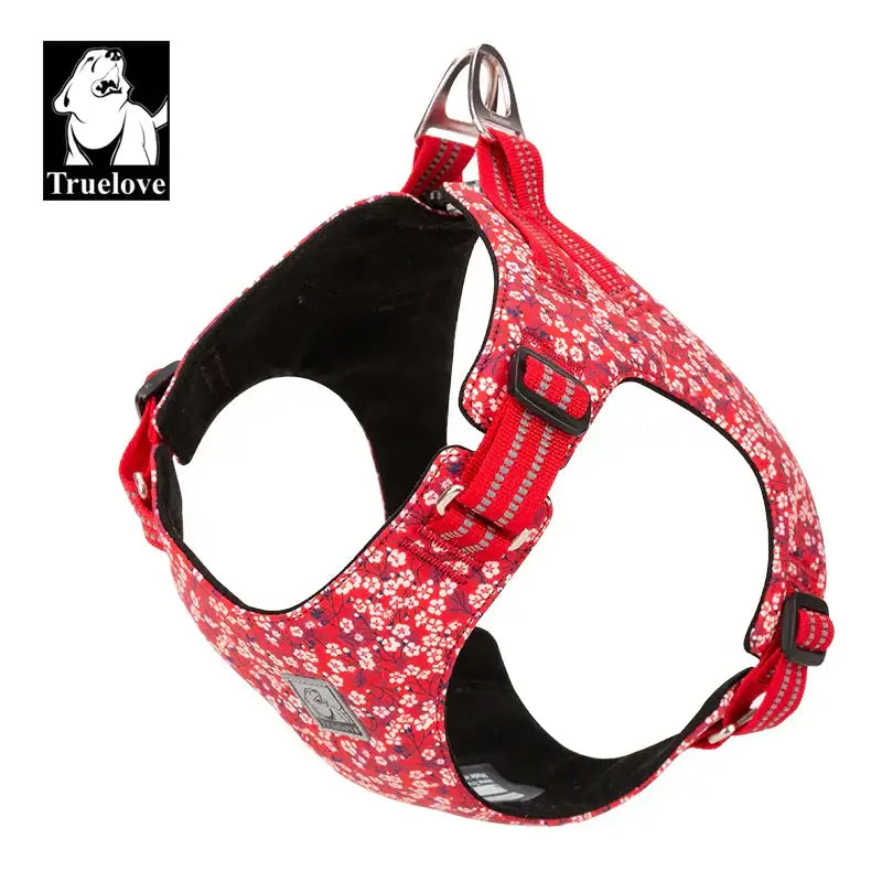 Harnais fleuri pour chien - POPPY RED / XS / China Mainland