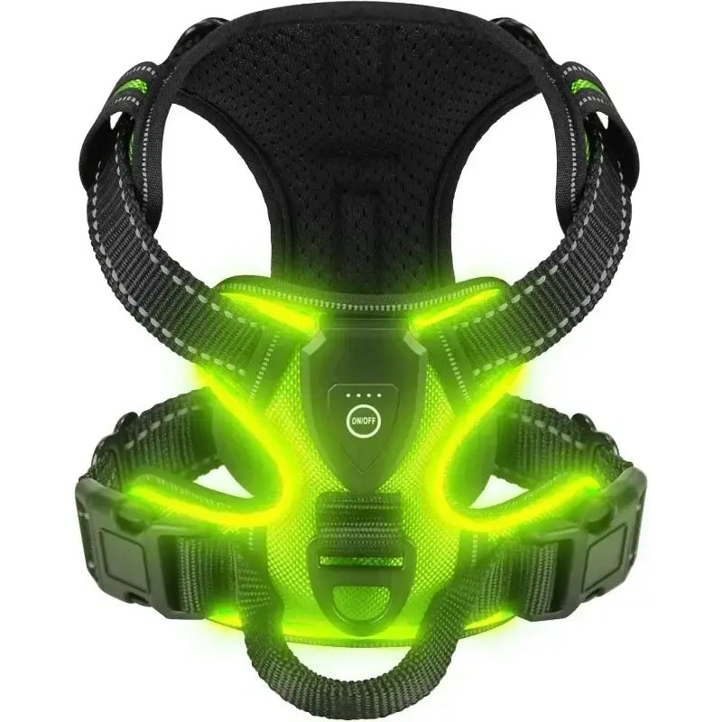 Harnais lumineux LED pour chiens - france / L / Green
