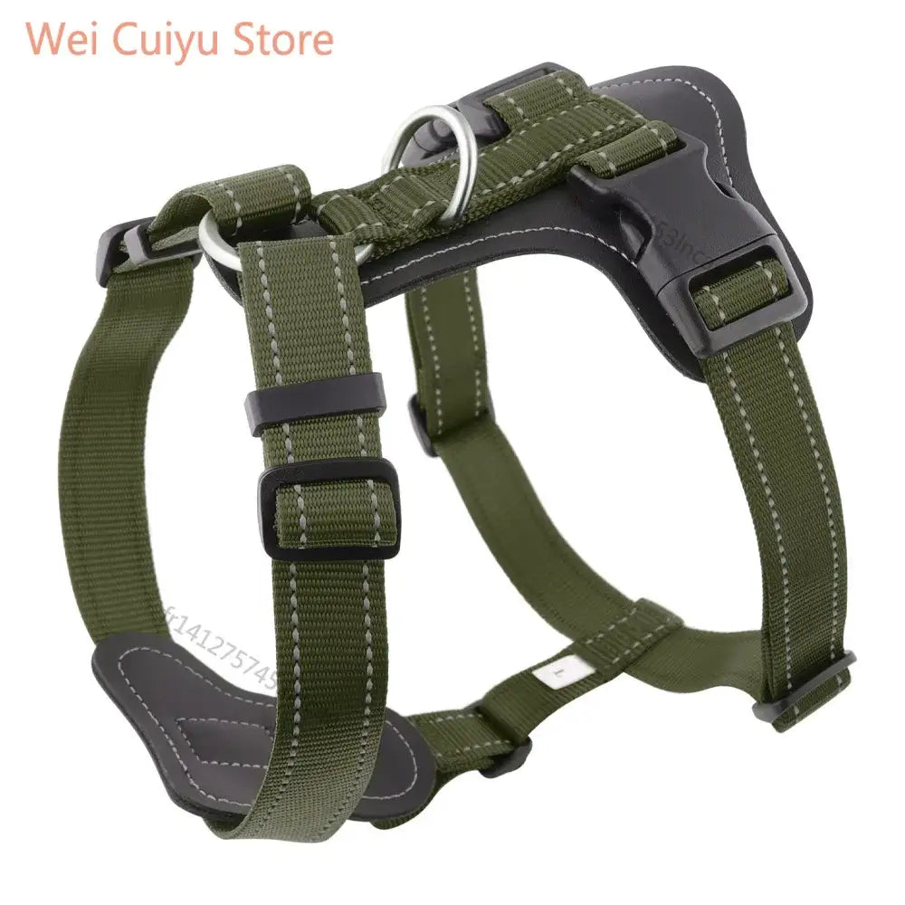 Harnais pour chien en cuir véritable résistant