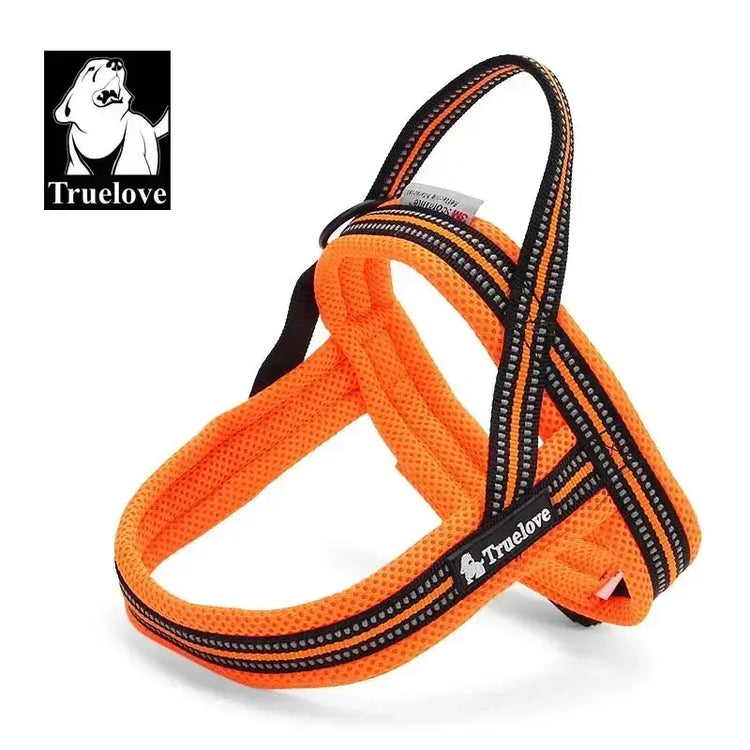 Harnais pour chien en nylon souple avec support pour chien. - orange / XL