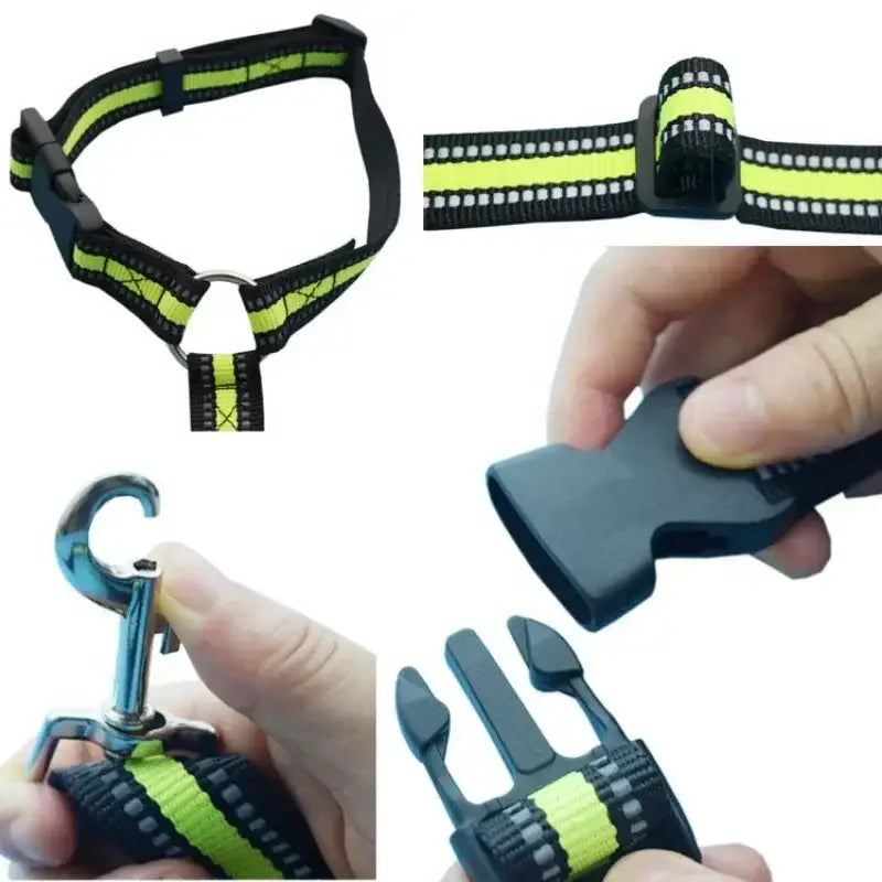 Harnais pour chien réglable de couleur unie
