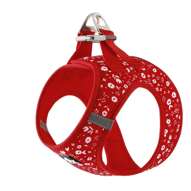 Harnais pour chien réglable - Poinsettia / M-chest-44-48cm / China Mainland