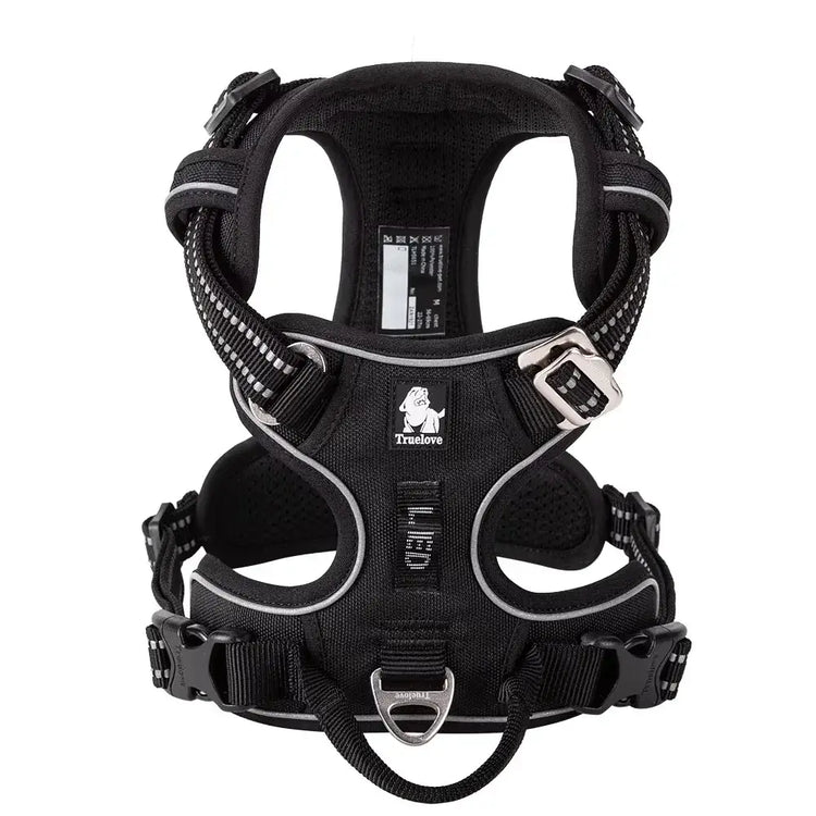 Harnais pour chien rembourré en nylon - Black / XS / China Mainland