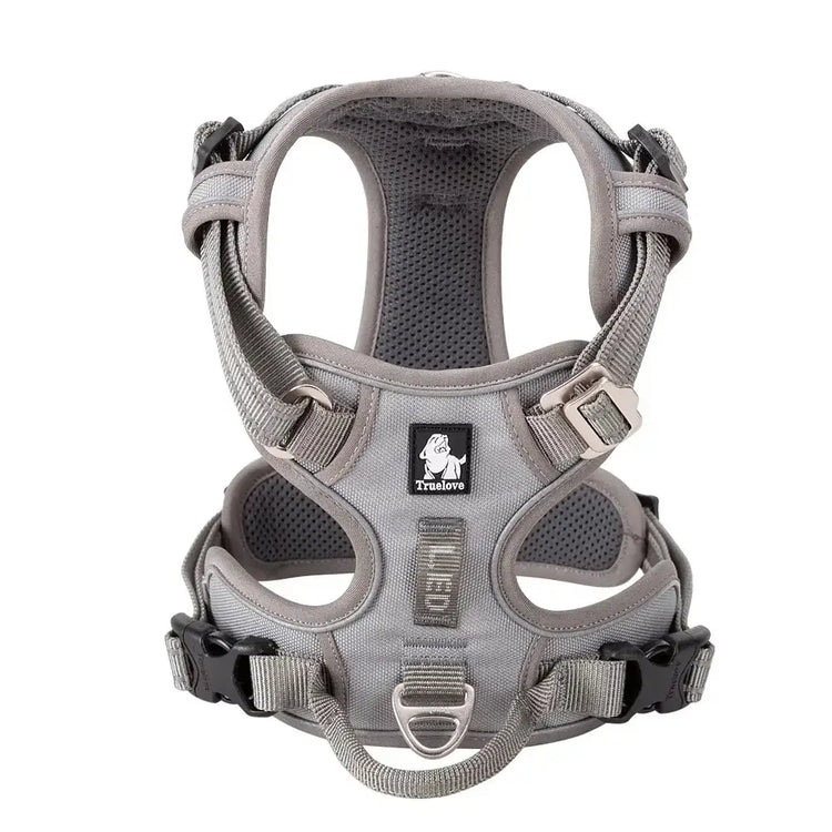Harnais pour chien rembourré en nylon - Gray / XL / China Mainland