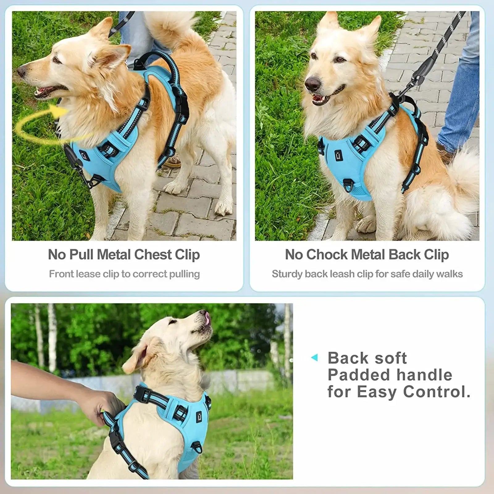 Harnais pour chien rembourré réglable