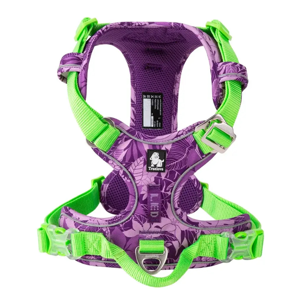 Harnais réfléchissant anti-traction pour chien - CAMOUFLAGE PURPLE / S / france